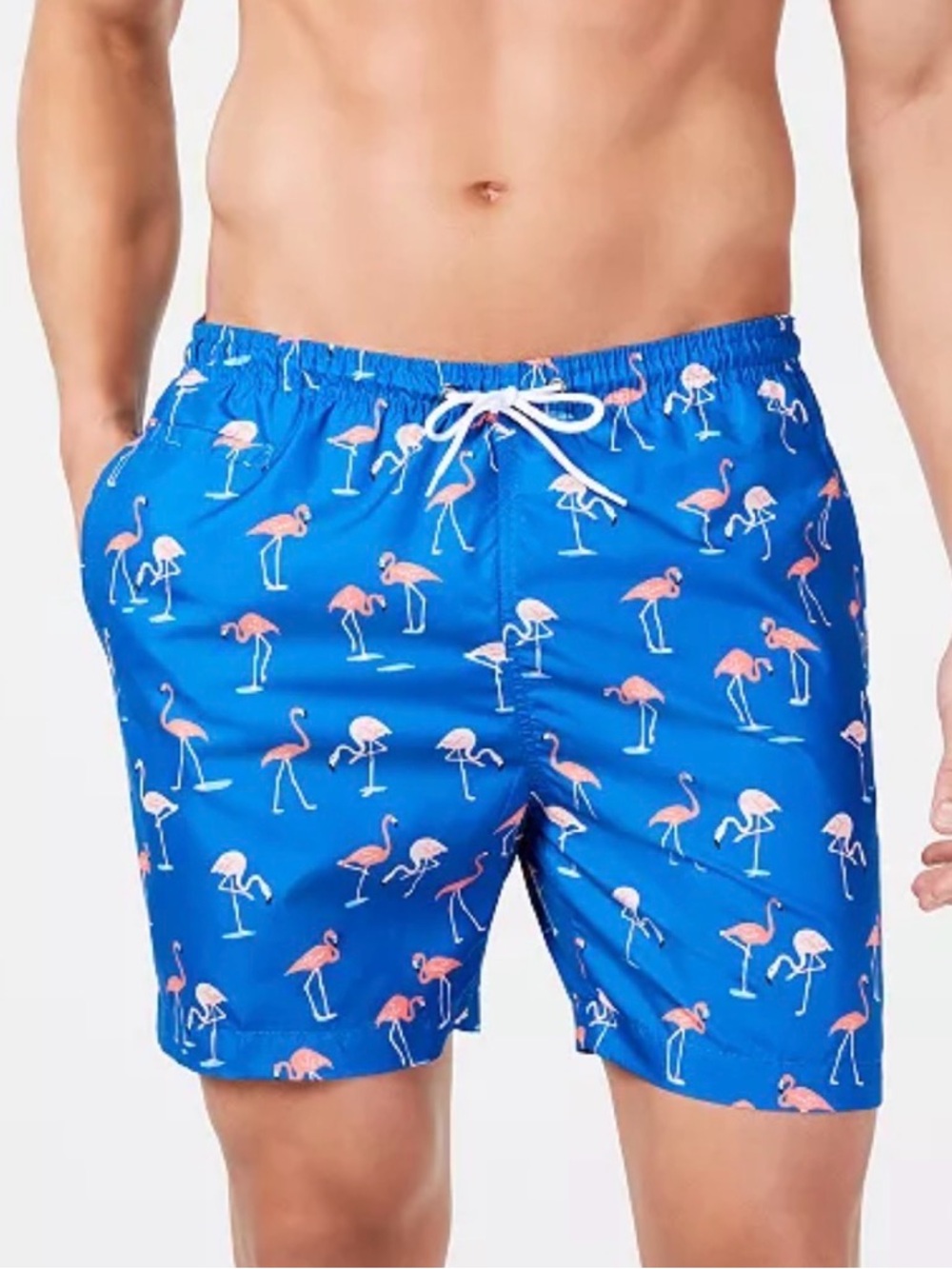 Trunks surf & swim Men's Blue Flamingo Print Swim Trunks XL